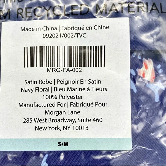 NWT Morgan Lane Allie Robe - Navy Floral (S/M) - Picture 12 of 15